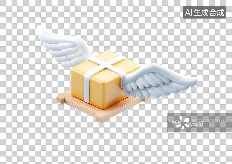 【AI数字艺术】一个长翅膀的包裹盒图片素材