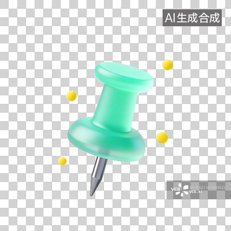 【AI数字艺术】3D磨砂玻璃材质图钉元素图片素材