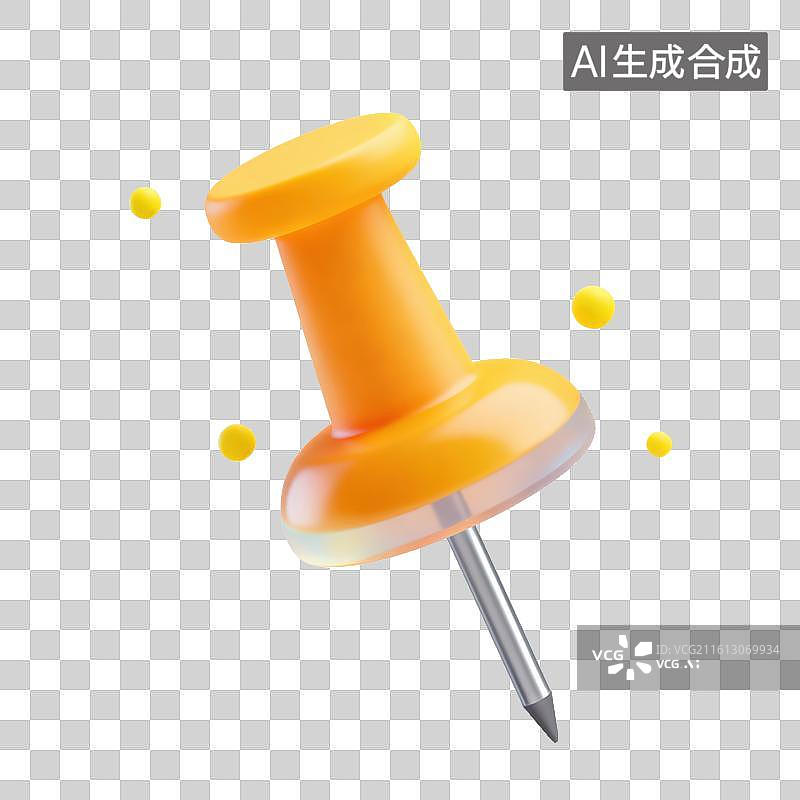 【AI数字艺术】3D磨砂玻璃材质图钉元素图片素材