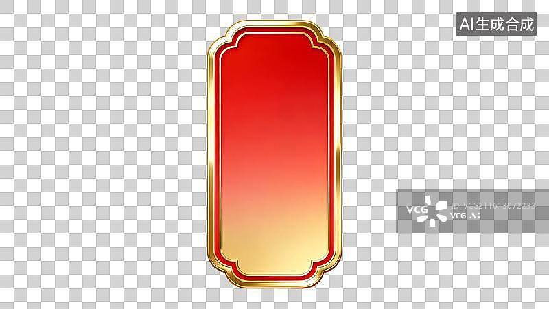 【AI数字艺术】花饰边框红金风节日装饰场景图片素材