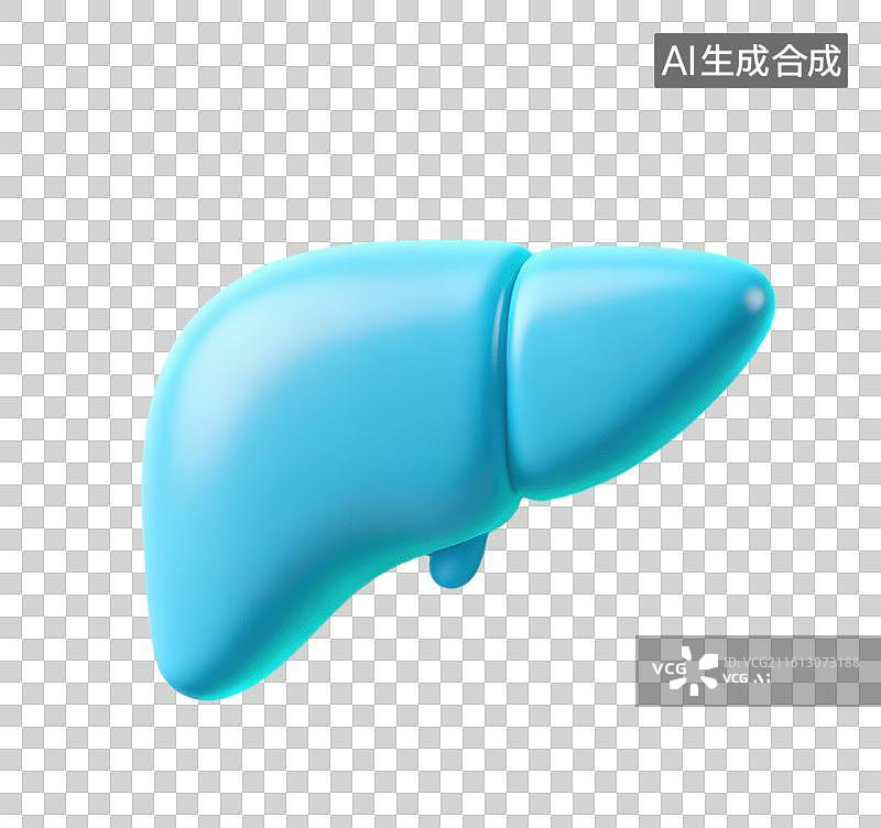【AI数字艺术】3D医疗主题肝脏人体器官元素图片素材