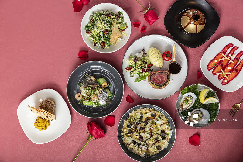 法式情人节美食套餐图片素材