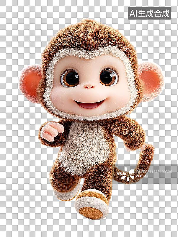 【AI数字艺术】一只可爱的卡通小猴子图片素材