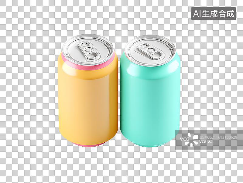 【AI数字艺术】白色背景上两支易拉罐图片素材