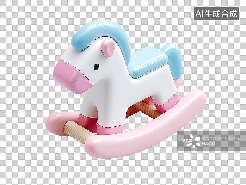 【AI数字艺术】可爱的儿童玩具木马图片素材