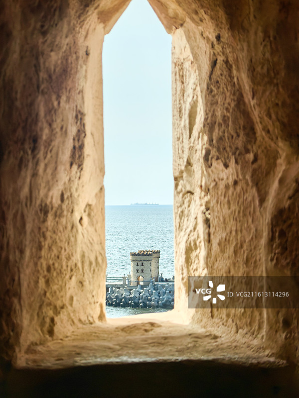 埃及亚历山大地中海城堡古迹灯塔图片素材