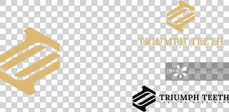 金色六边形抽象字母t或tt图片素材