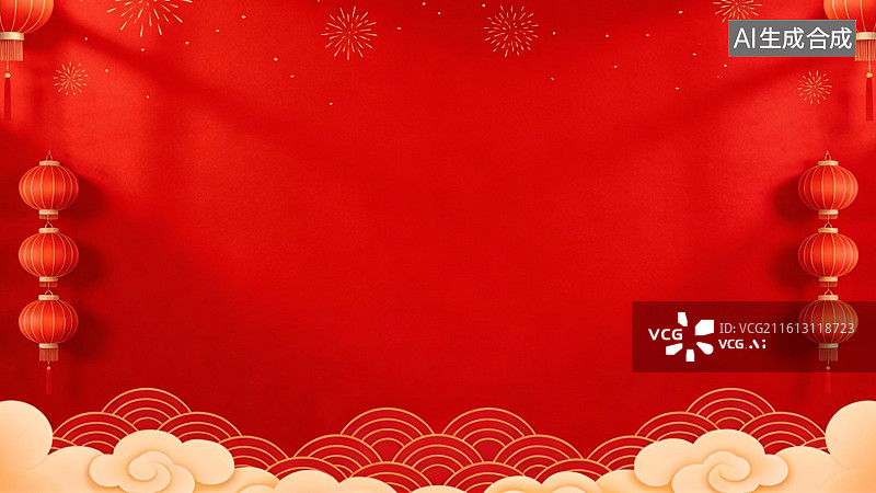 【AI数字艺术】红色节日背景装饰图案图片素材