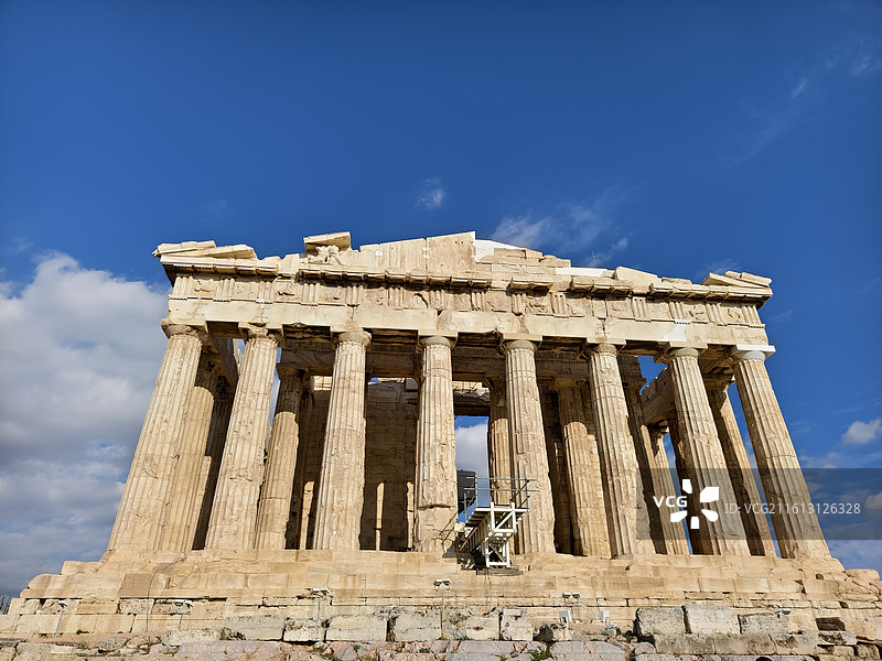 希腊雅典卫城（其中包括山门，帕特农神庙，伊瑞克提翁神庙，雅典娜胜利神庙）图片素材
