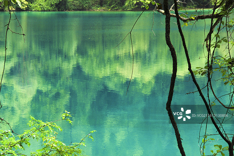 九寨沟五彩池风光图片素材