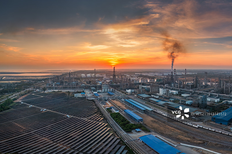 广西北海市铁山港区中石化冶炼厂风光图片素材