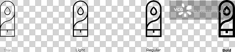 润滑剂图标，细体、亮体、常规体和粗体样式图片素材