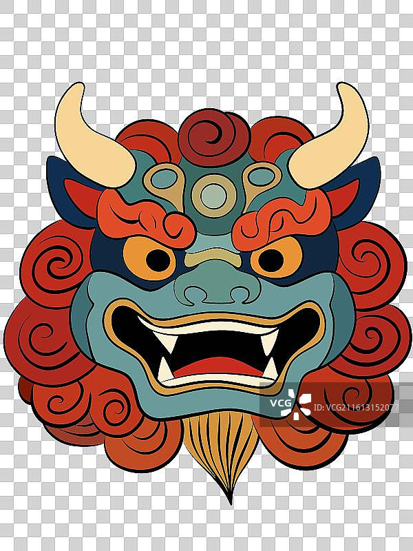 传统年兽图腾国潮创意设计图片素材