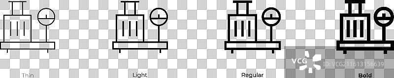 行李秤图标，细体、亮体、常规和粗体图片素材
