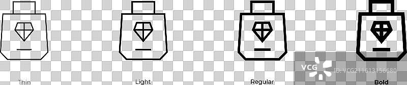 豪华商店图标，细体、浅色、常规和粗体图片素材