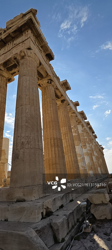 希腊雅典卫城（其中包括山门，帕特农神庙，伊瑞克提翁神庙，雅典娜胜利神庙）图片素材