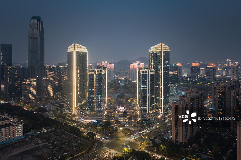 台州CBD夜景图片素材