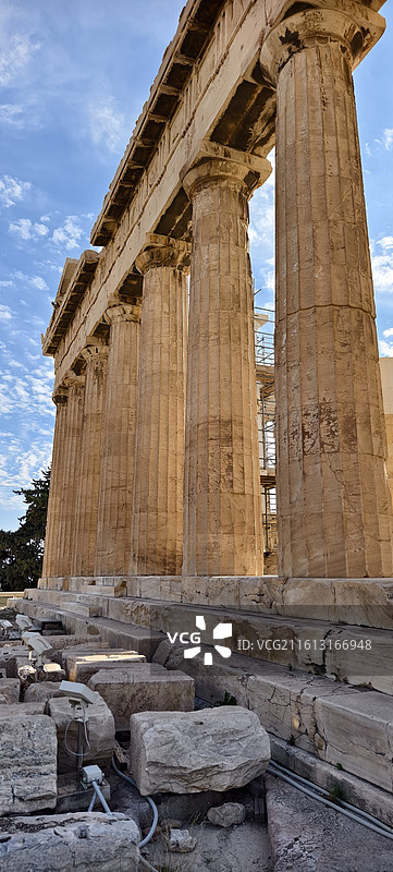 希腊雅典卫城（其中包括山门，帕特农神庙，伊瑞克提翁神庙，雅典娜胜利神庙）图片素材