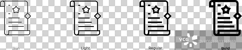 魔法咒语图标，细线、亮色、常规和粗体图片素材