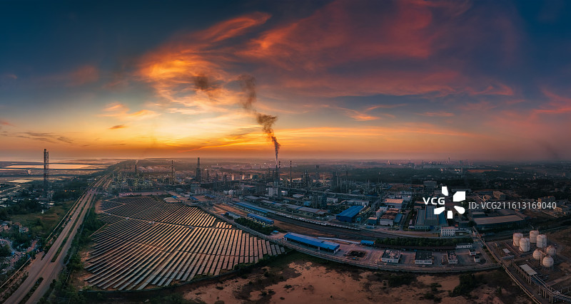 广西北海市铁山港区中石化冶炼厂风光图片素材