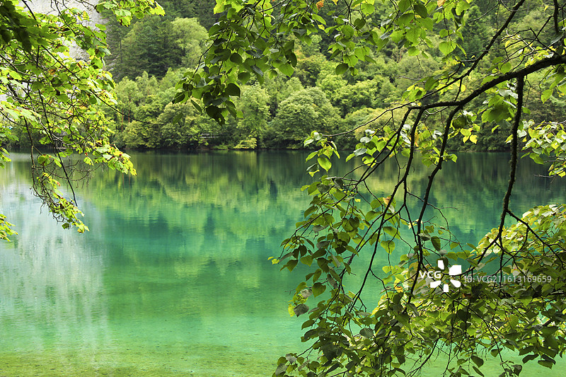 九寨沟五彩池风光图片素材