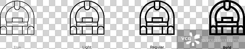 磁共振图标，细线，浅色，常规图片素材