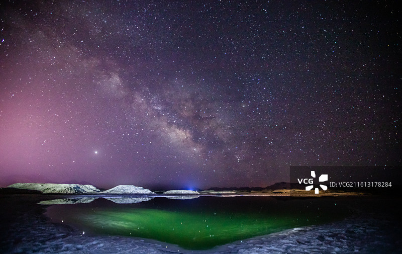青海大柴旦翡翠湖银河图片素材