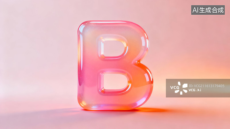 【AI数字艺术】透明渐变字母B图片素材
