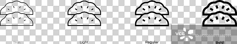 曼谷图标，细体、亮体、常规和粗体样式图片素材