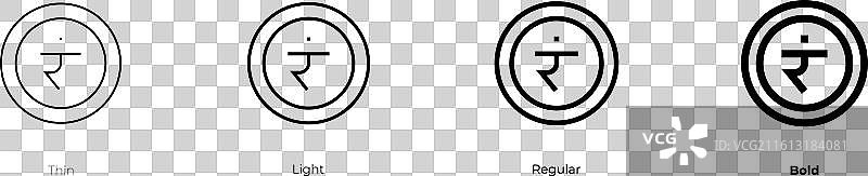 Manipura 图标，细体、亮体、常规和粗体样式图片素材