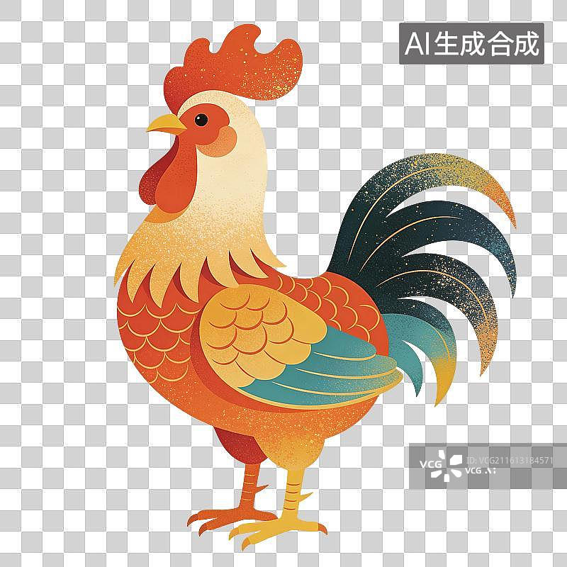 【AI数字艺术】雄鸡插画图片素材