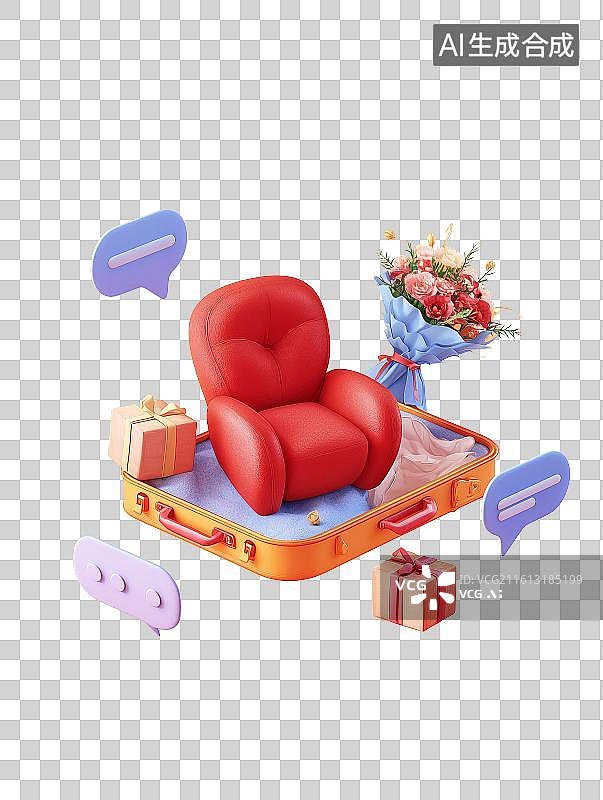 【AI数字艺术】免扣元素情人节素材3d图标图片素材