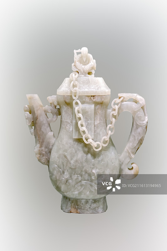 宝相花纹题诗执壶，明，中国国家博物馆藏图片素材