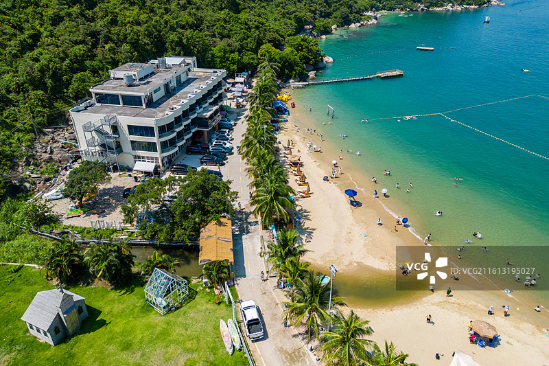 广东省深圳市鹅公湾自然风光航拍图片素材