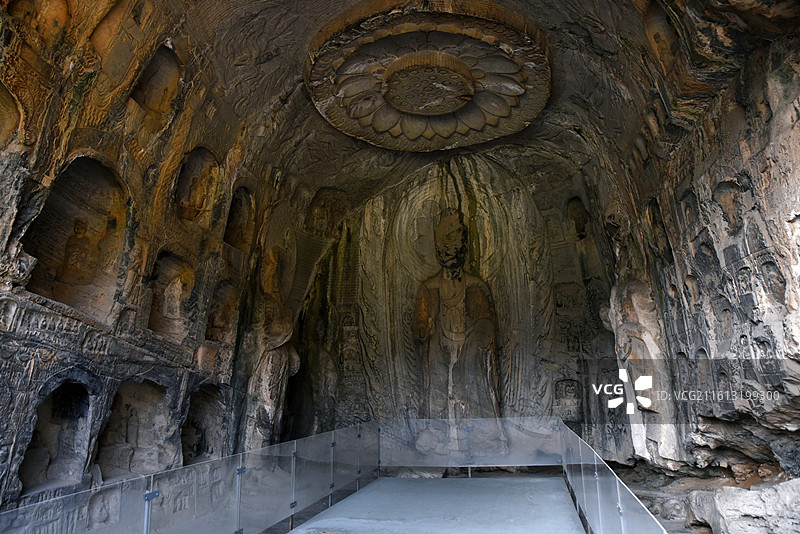 洛阳龙门石窟莲花洞图片素材