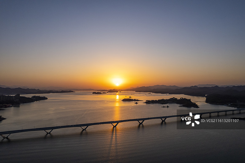 浙江千岛湖风景航拍图片素材