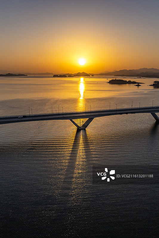 浙江千岛湖风景航拍图片素材