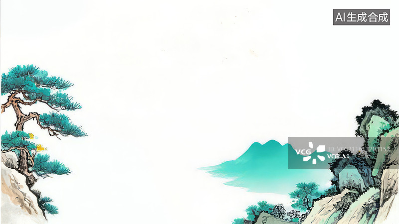 【AI数字艺术】山水松石图图片素材