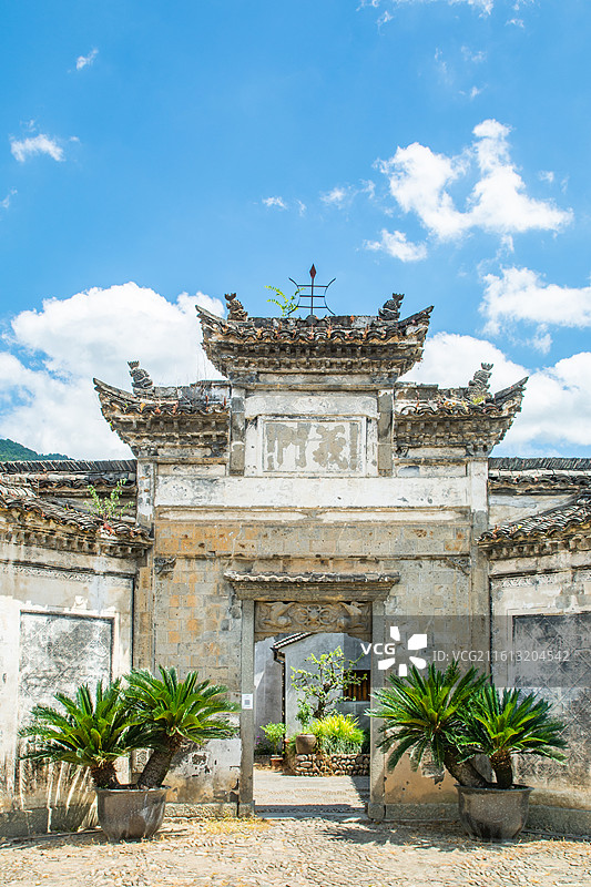 龙门古镇 义门 地标古建筑 标志性 杭州 富阳区 富阳景点 孙权故里 江南古村落 古宅 牌坊 老建筑图片素材