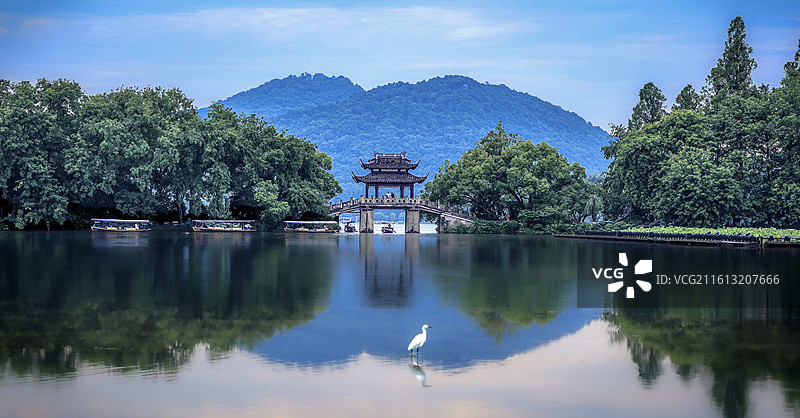 西湖玉带晴虹桥图片素材