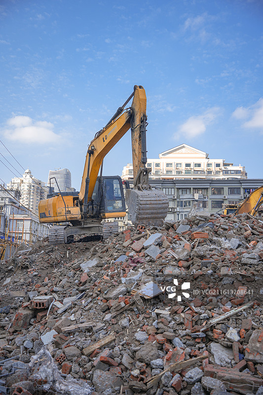 上海南市区老城厢大兴街江阴街拆迁动迁工地城市变迁图片素材