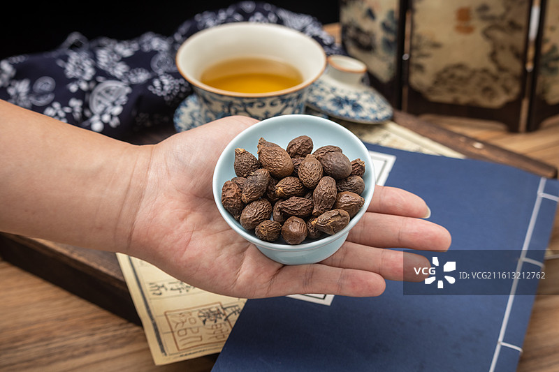 东方传统中式养生茶饮胖大海果实颗粒种子图片素材