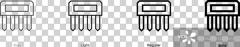 肉爪图标，细、浅、常规和粗体样式图片素材