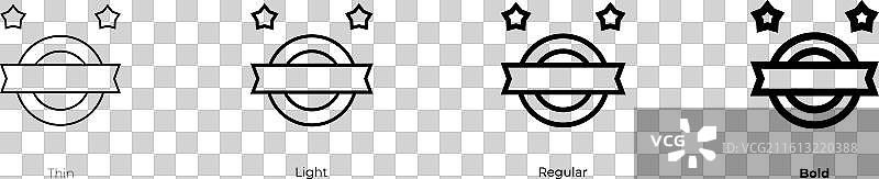 奖牌图标，细体、亮体、常规和粗体样式图片素材