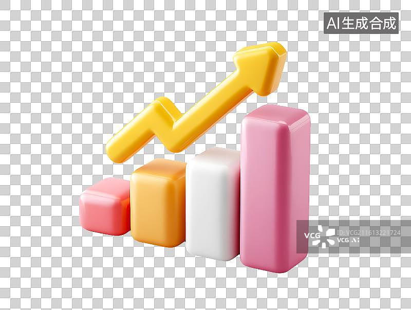【AI数字艺术】彩色卡通柱状图图片素材