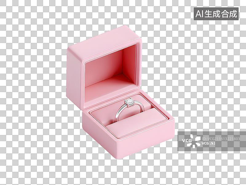 【AI数字艺术】一个有钻戒的首饰盒图片素材