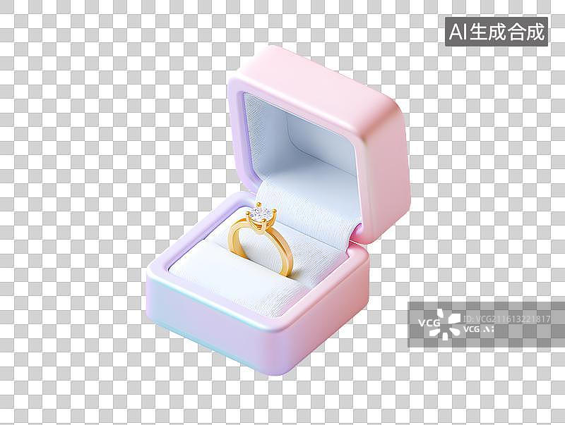 【AI数字艺术】一个有钻戒的首饰盒图片素材