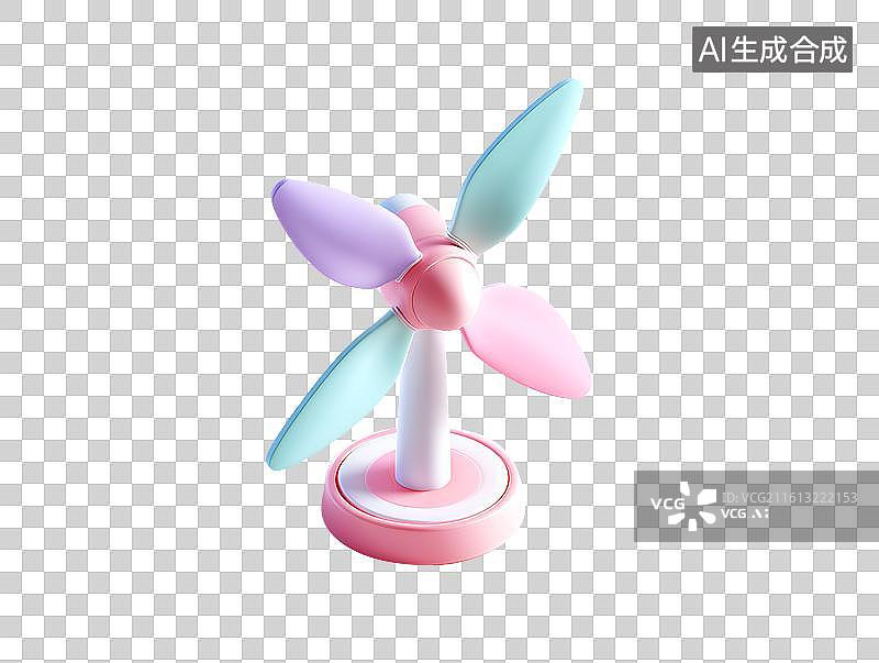 【AI数字艺术】一个卡通风车涡轮机图片素材