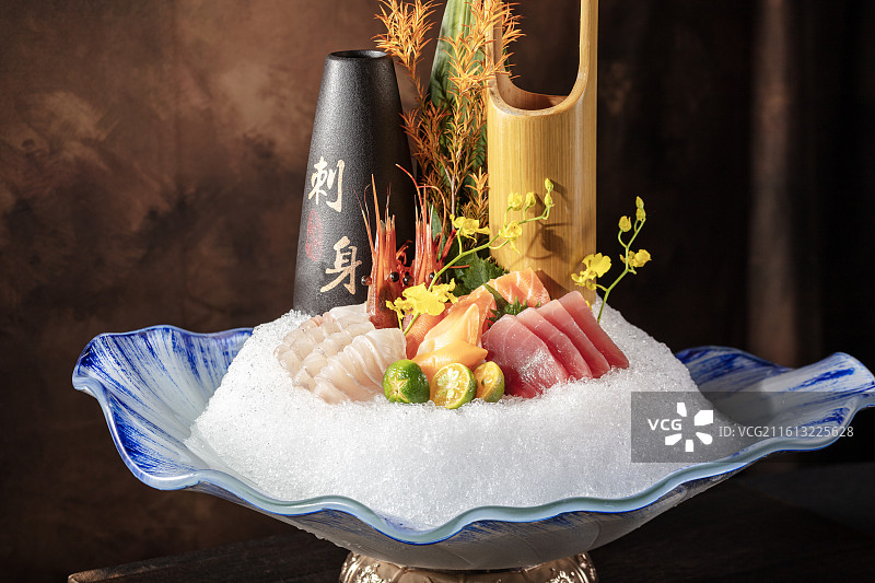 日式刺身拼盘图片素材