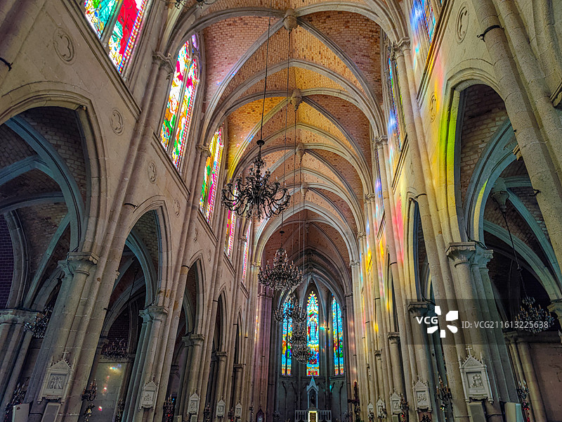 广州石室圣心大教堂内部图片素材